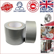Silver Duct Tape - 3 Rolls of 50mm x 50m with Heavy Duty Waterproof Seal 0.14 per metre