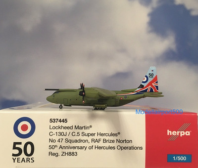 Herpa Wings 1:500 Lockheed C130J Super  Royal Air Force  537445 Modellairport500