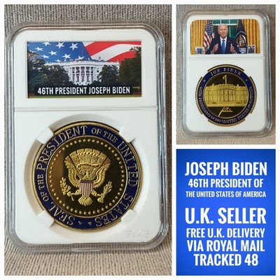 Joseph Biden 46. Präsident der Vereinigten Staaten von Amerika Münze in Displayplatte