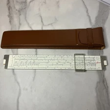 Hemmi No. 269 'Civil Engineer' Slide Rule With Leather Case Bamboo Smooth Slide