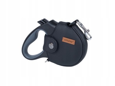 Retractable Dog Leash 5m Tape up to 15kg Black Reflector Interchangeable