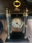 Bombay Co. metal & brass with marble base mantel clock 11" — photo 1
