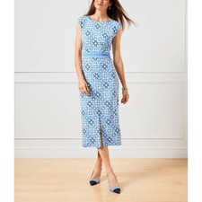 Talbots NWT blue patterned sheath dress size 6
