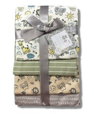 RECEIVING X4 - CRIBMATES BOYS 243 - GIRAFFE ZEBRA - BLANKETS COTTON 4 PACK BABY