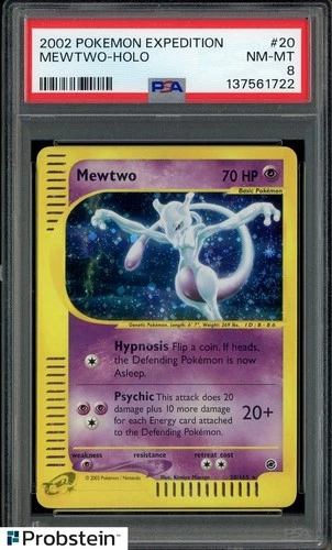 2002 Pokemon Expedition #20 Mewtwo Holo PSA 8 NM-MT