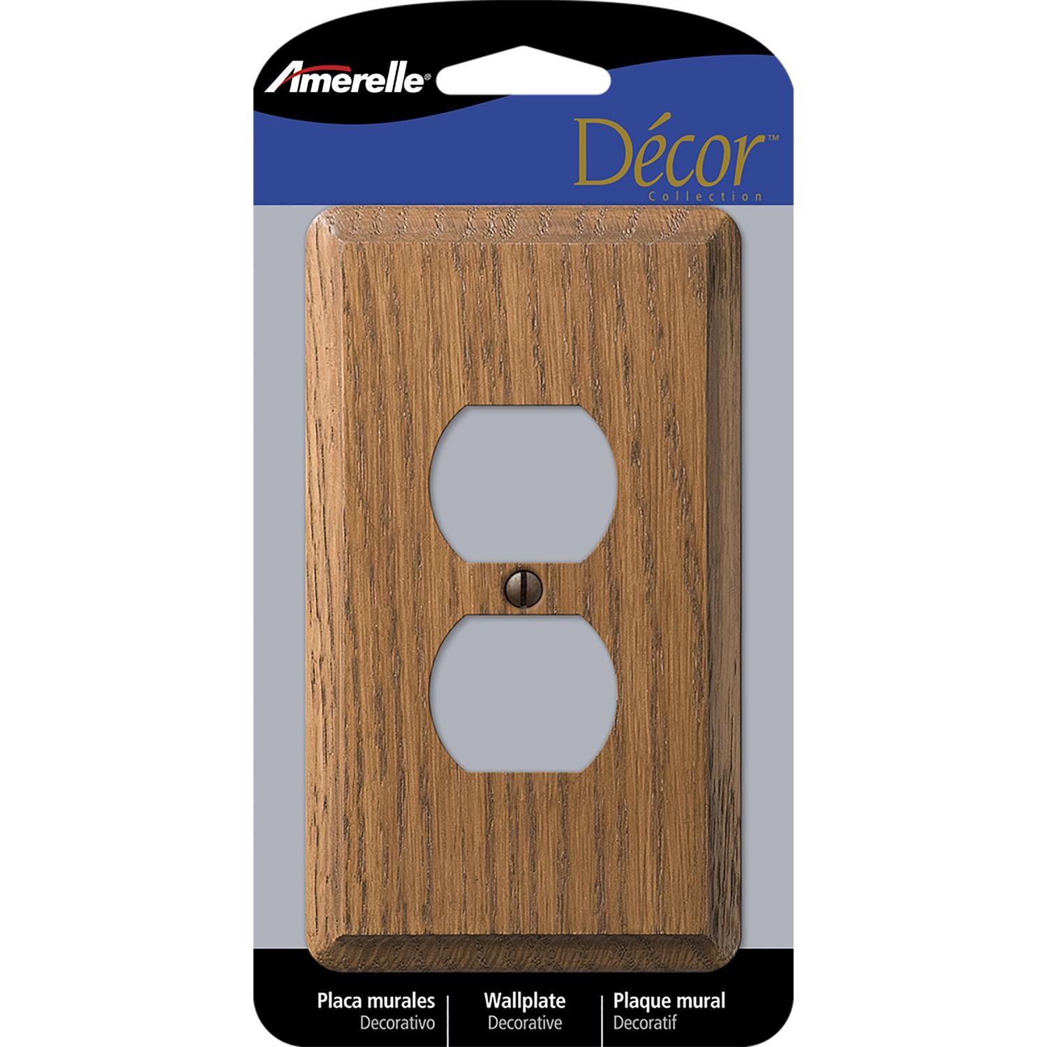 Amerelle 901D Contemporary Medium Oak Wood for 1-Duplex Outl