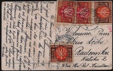 1923 Poland Postcard Cover with 4 Stamps - Painting of Christian Martyrs