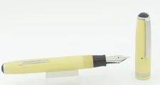 Esterbrook Pastel Yellow & Chrome Fountain Pen - 1554 Fine Nib - 1950's