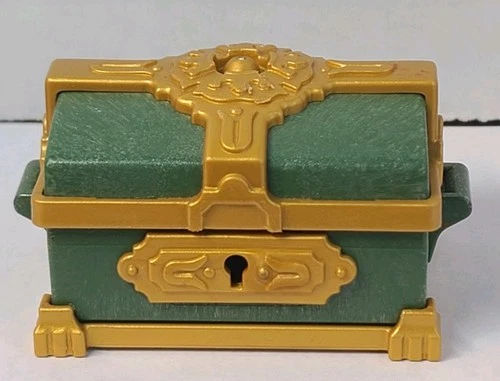 Vintage 1998 Playmobil/Geobra Green/Gold Take Along Pirate Treasure Chest Only