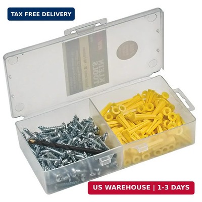 Klein Tools 53729 Conical Anchor Kit, 100 Anchors, 100 #2 Phillips, 1/4 Inch Mas