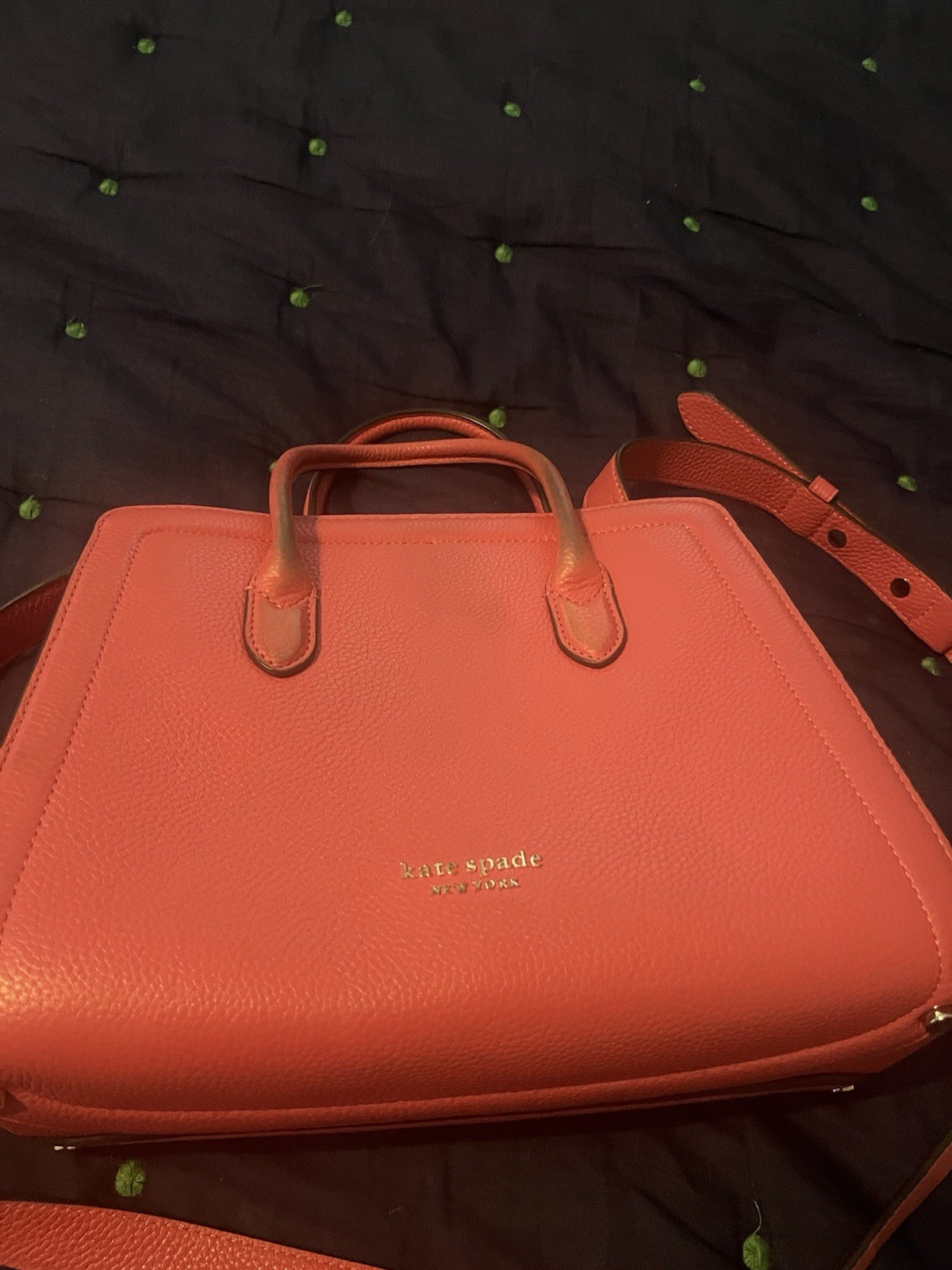 Kate Spade Coral Pebble Leather Oversized Tote Bag