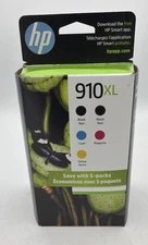 HP 910XL High-Yield Ink 5-Pack (Black/Cyan/Magenta/Yellow) 6ZA58AN, Sealed