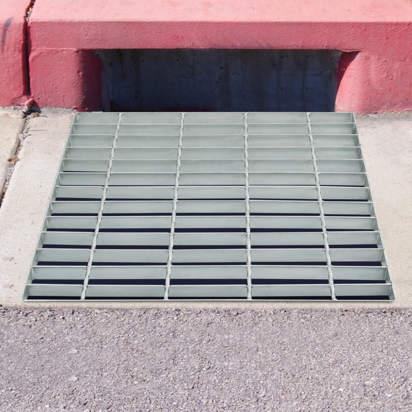 18" Square Steel Drain Grate Removable Steel Bathroom Floor Drain Waste Grate