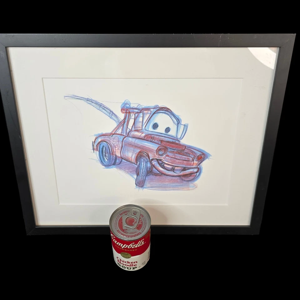 Granero de cerámica limitado numerado estampado boceto enmarcado Tow Mater de Disney Cars Foto 2 de 4