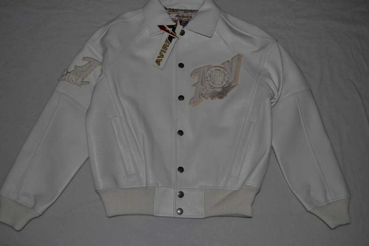 AUTHENTIC AVIREX MENS LIMITED EDITION GOLD CLUB WHITE JACKET NEW