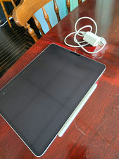 Apple iPad A2378 12.9" 128GB Wi-Fi Silver Tablet w/ Apple Pencil Charger Bundle