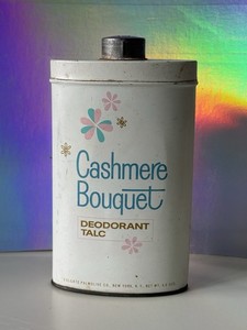 Cashmere Bouquet Deodorant Talc 4 oz Tin Vintage Collectible (empty)
