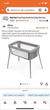 Chicco LullaGo Anywhere Portable Bassinet Lightweight Sandstone/Grey