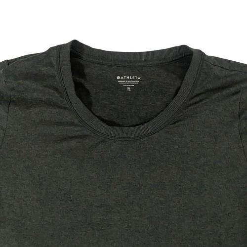 Athleta T-Shirt Women Tall Girl XL Short Sleeve Crew Neck Boat Hem Gray Outdoor - Picture 2 of 4