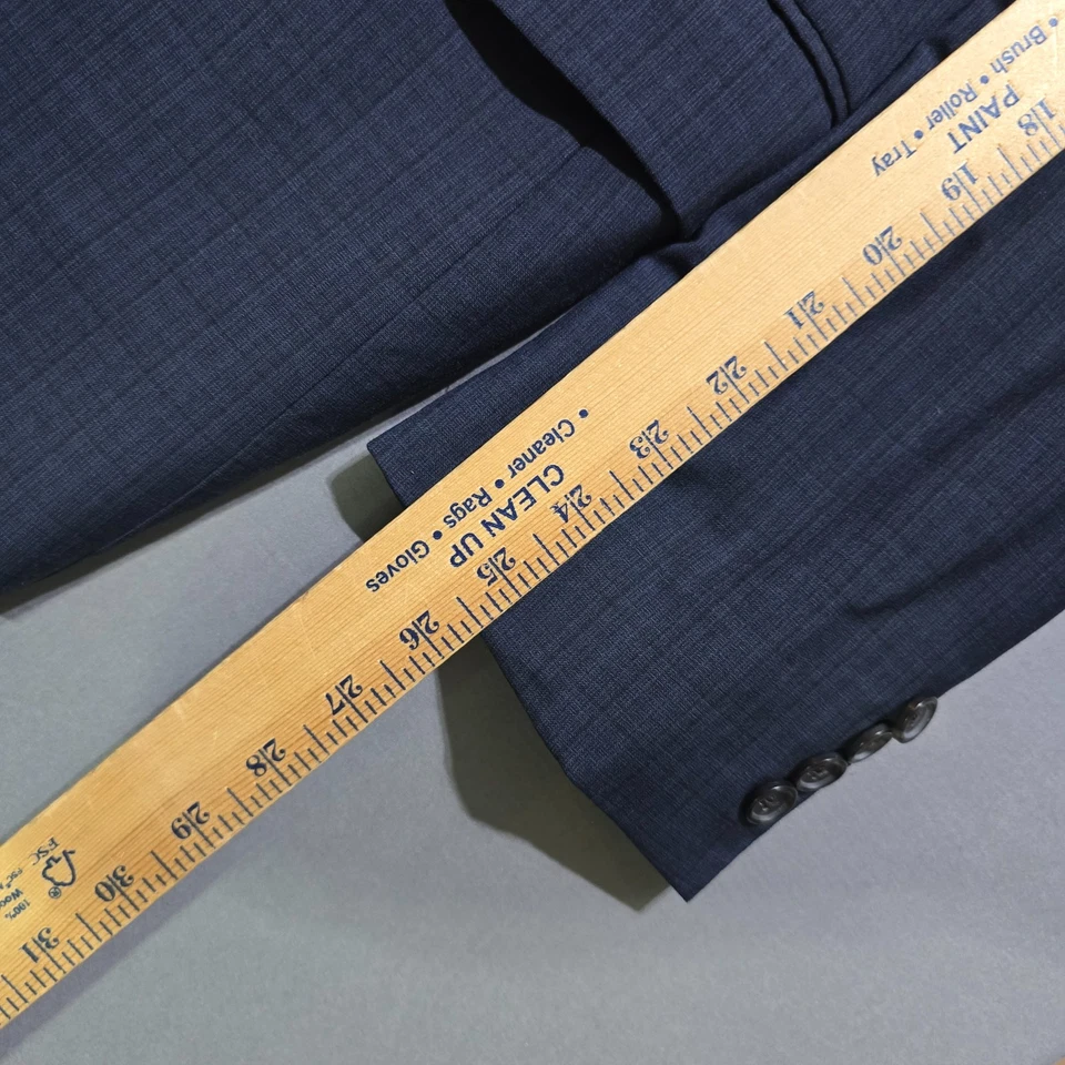 DEFECTO Hart Schaffner Marx Blazer Para Hombres 50L Azul Marino Cuadros Abrigo Deportivo Traje Chaqueta Foto 3 de 4