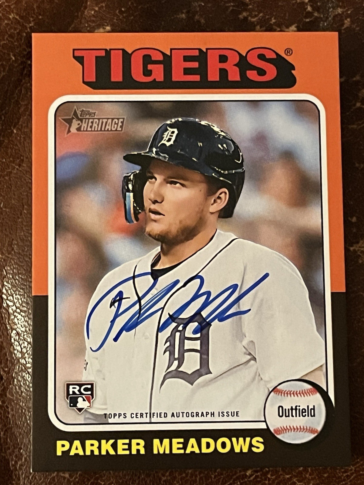 Parker Meadows 2024 Topps Heritage Hi Number Real One RC Auto #ROA-PM