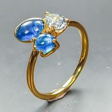 Jewellery Natural Apatite Ring 925 Sterling Silver Size 6 /R460629