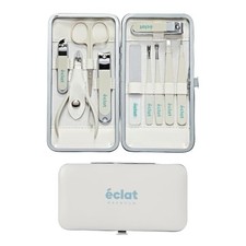 Manicure Pedicure Kit for Men Women, Medium Mani pedi Set 10pc Cream