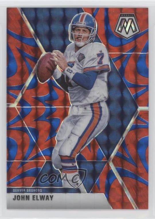 2020 Panini Mosaic Reactive Blue Mosaic Prizm John Elway #67 HOF 0c2