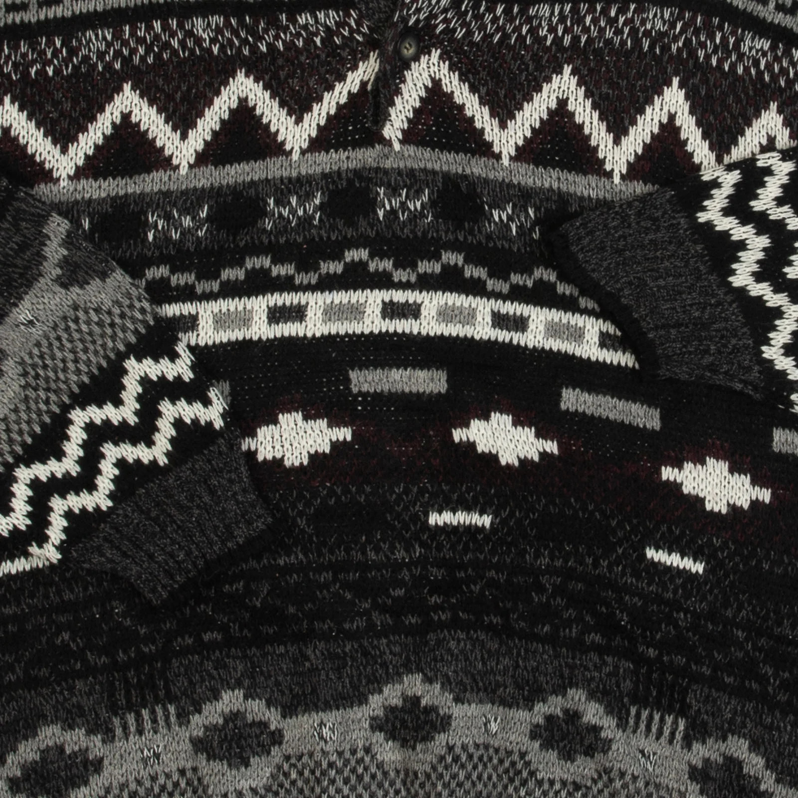 Vintage 90s Quarter Buttoned Patterned Knitted Ju… - image 6