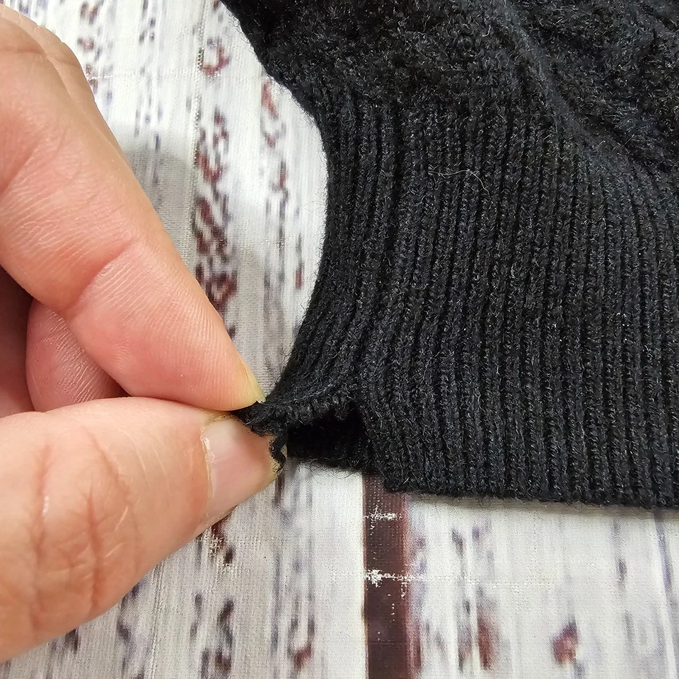 Tricots St. Raphael Black Soft Textured Silk Cashmere Blend Sweater Men's XXL - Image 4 of 4