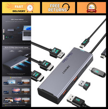 7-in-1 USB C Docking Station for Dual  Triple Monitors, 4K/8K HDMI, USB Hub, 10