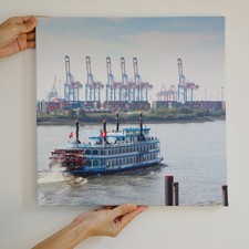 Leinwandbild Hamburg Elbe Dampfer Hafenrundfahrt Terminal Wandbilder Foto 20x20