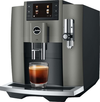 JURA E8 (EC) Dark Inox Kaffevollautomat Espresso Machine PAG2 grinder in OVP