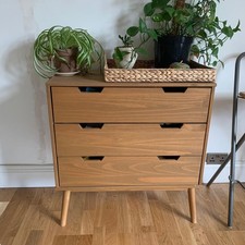 Apollonia Solid Wood 80cm W 3 Drawer Chest of Drawers 87cm H X 80cm W X 40cm D