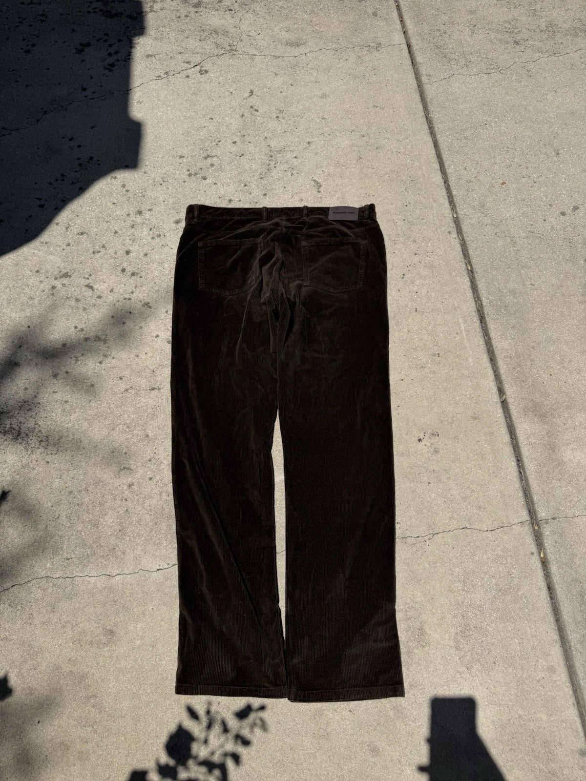 Ermenegildo Zegna Men's 40x34 Brown Cotton Corduroy Straight Leg Pants Made in Italy