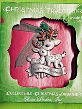 GLORIA DUCHIN 2012 Collectible Ornament Deers Baby 1st Christmas