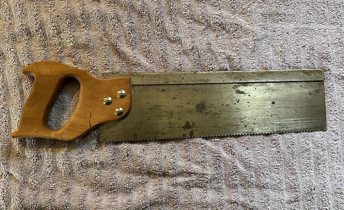 Vintage/Antique Warranted Superior Wood Handle Hand Saw 14" Long Collectible