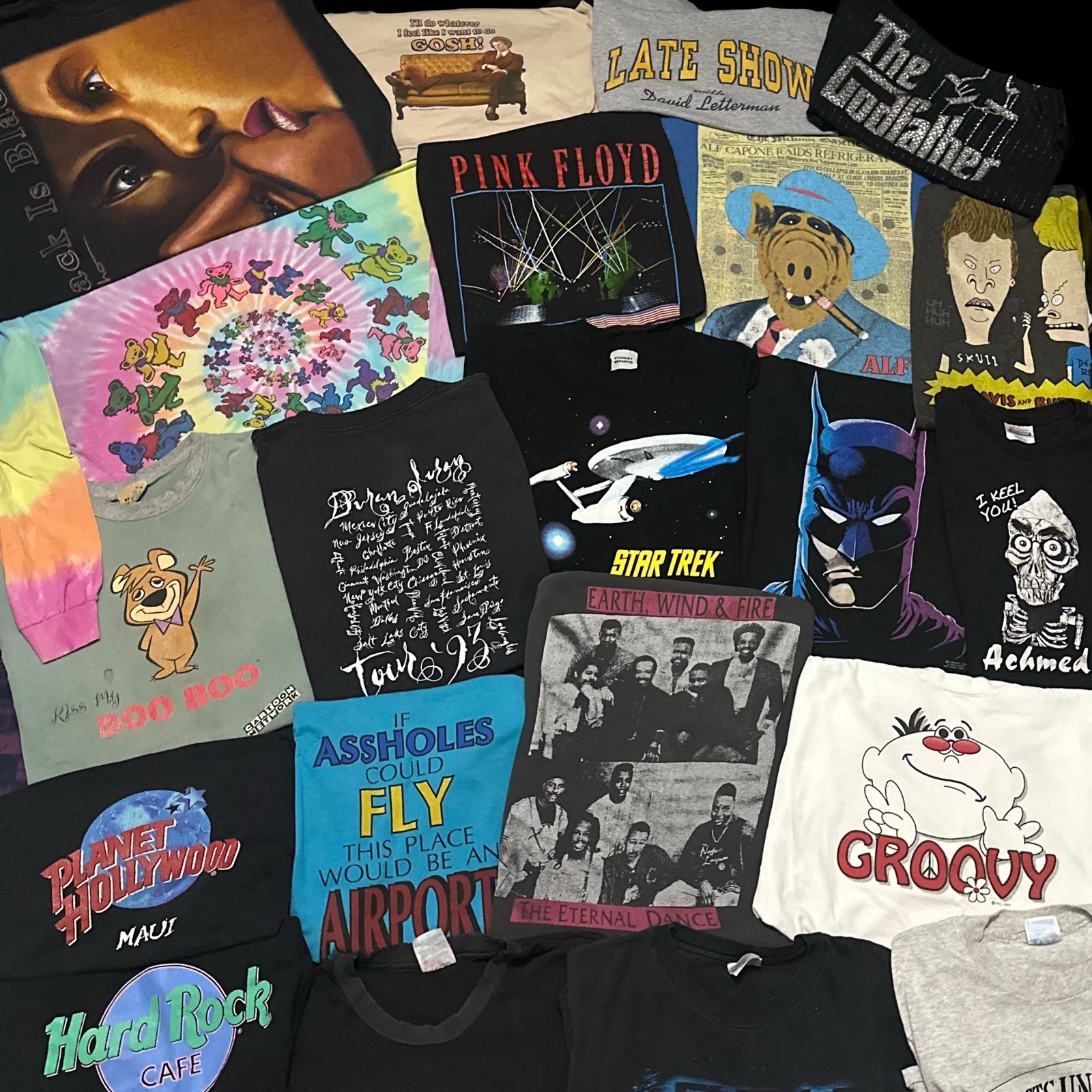 Lot 25 Vintage Band & Graphic Tees Grateful Dead, Pink Floyd, Stanley Desantis-image