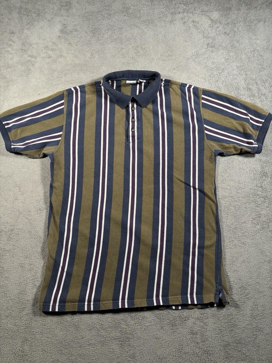 VINTAGE 90s Striped Shirt Mens XLT Polo Bugle Boy Baggy Skater Hip