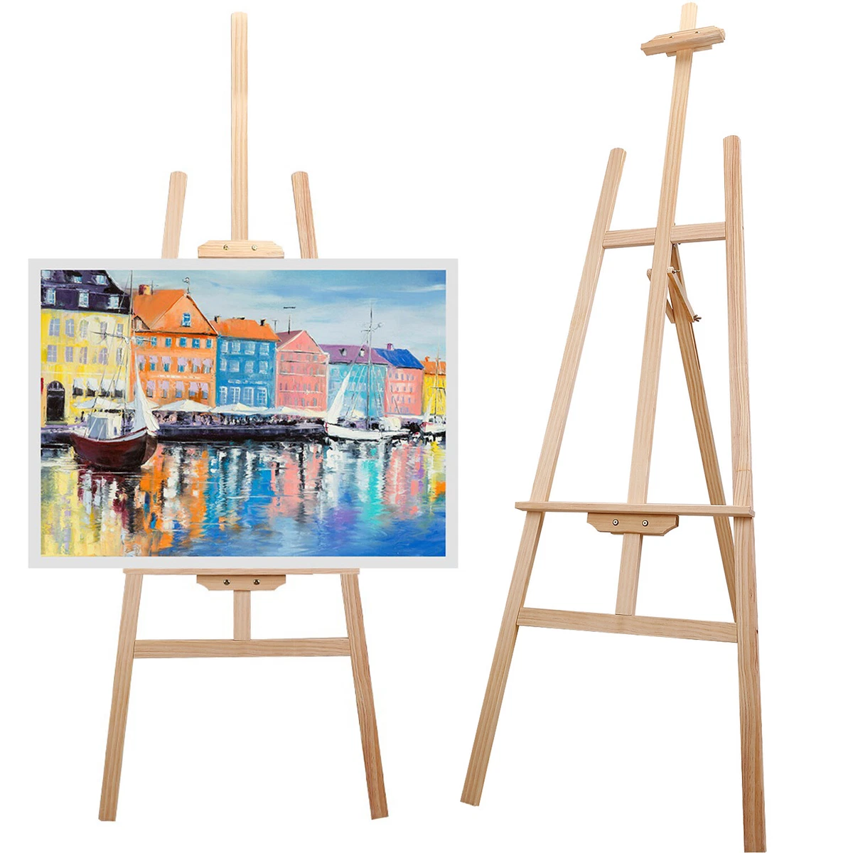 Art Case and Paint Easel, Wooden Art Case With Seasoned Picture