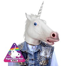 Magical Unicorn Mask Deluxe Full Face Horse Head Latex Rubber Animal Costume