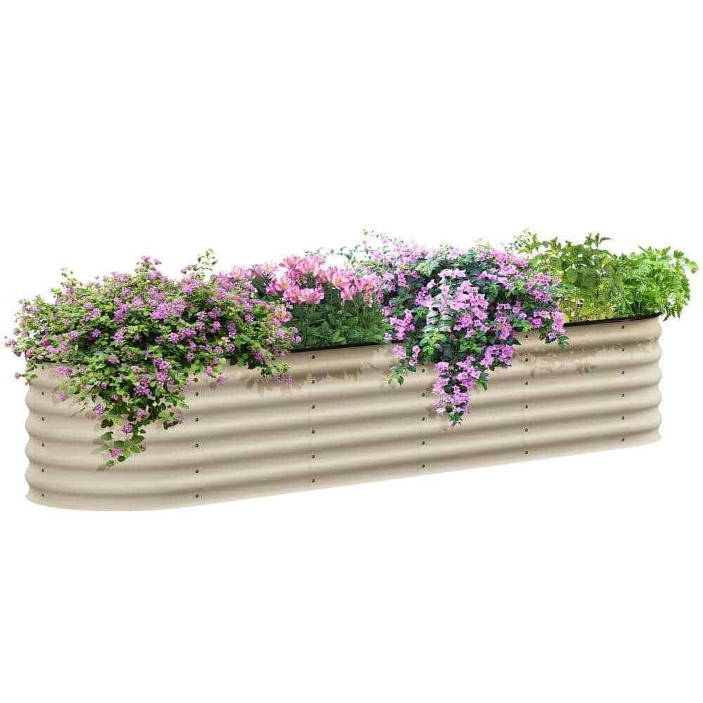 Galvanized Raised Garden Bed Kit, Metal Planter Box with Safety Edging, 94.5 in.