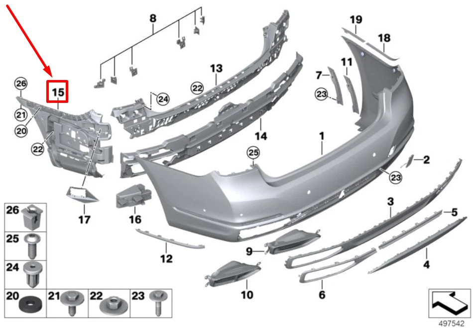 NEW BMW 7 G11, G12 REAR LEFT BUMPER LATERAL MOUNT 51127478349 