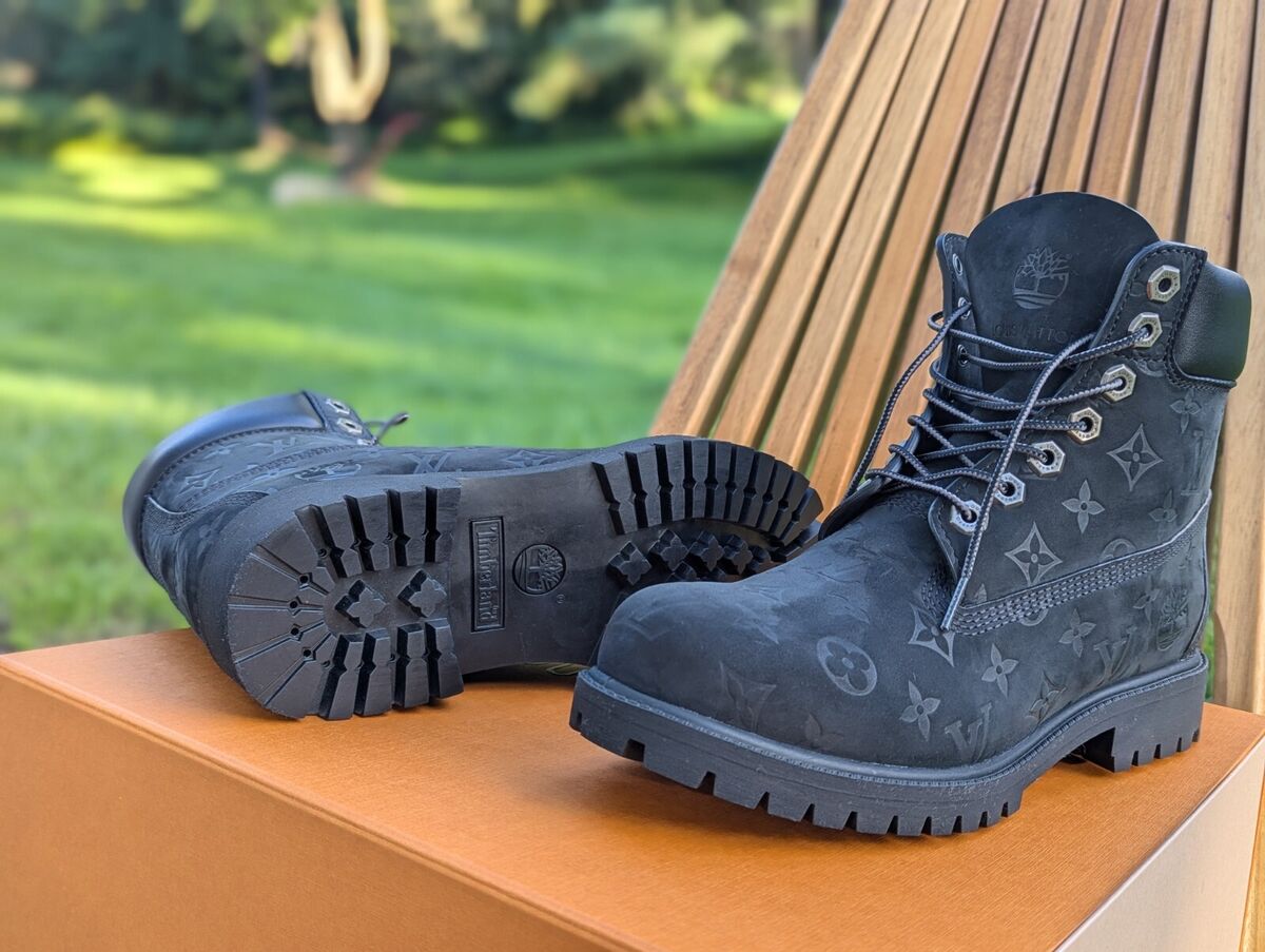 Louis Vuitton X Timberland Ankle 6in Boots US SIZE 9 Black Louis Vuitton X Timberland Ankle 6in Boots US SIZE 9 Black