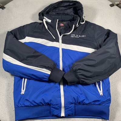 Tommy Wiseau Jacket Mens Large Blue Fill Zip Puffer Love Is Blind