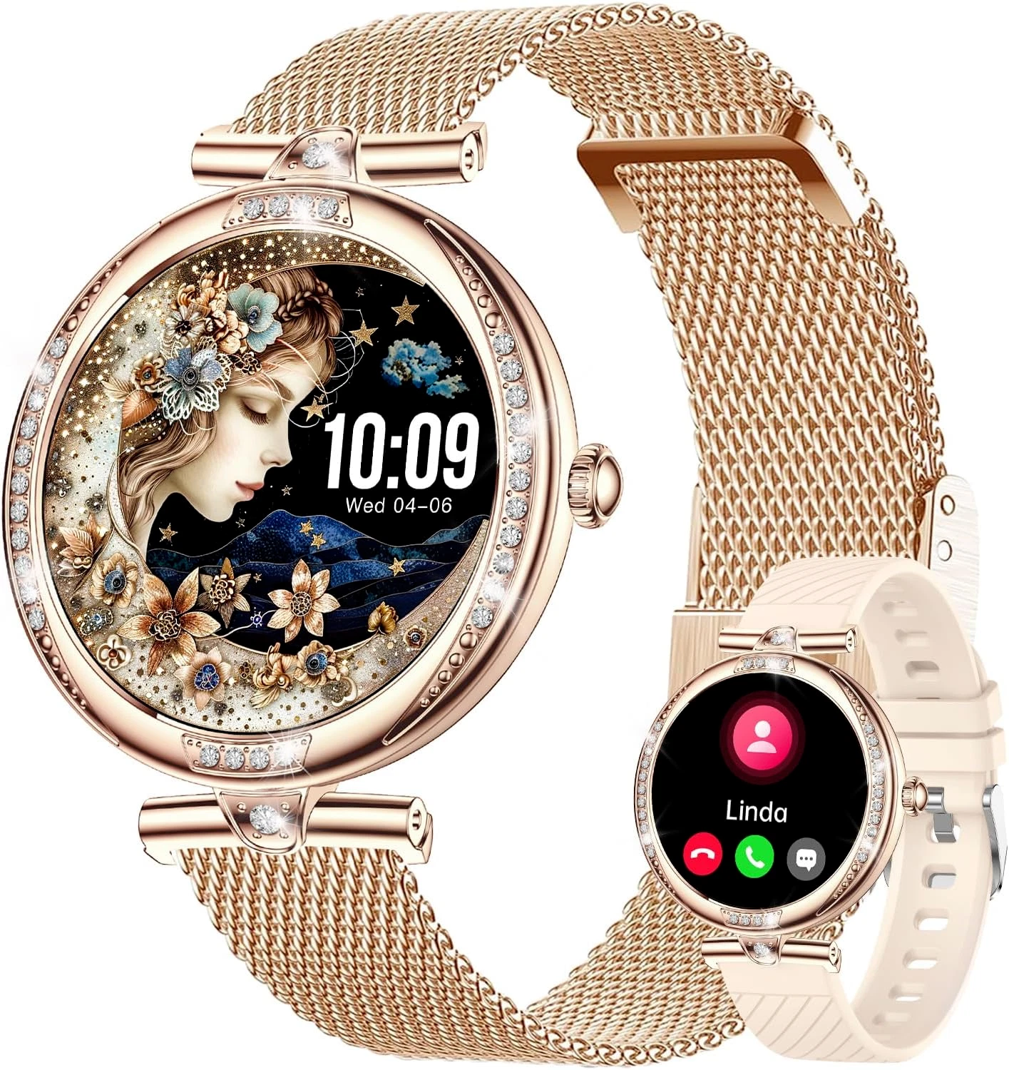 Smart Watch Ladies Women with Phone Function Wristwatch for iPhone Samsung Huawei