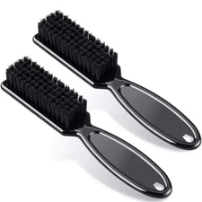 2 pcs Soft Bristles Barber Blade Cleaning Clipper Trimmer Nylon Brush Comb Black