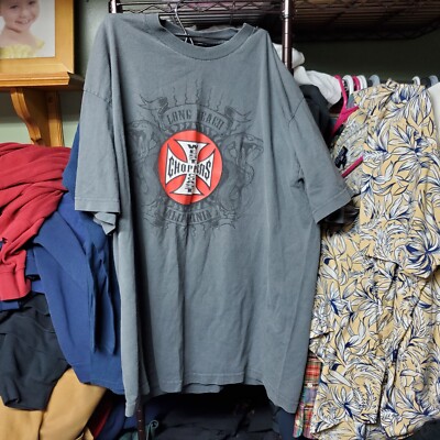 Vintage Y2K Jesse James West Coast Choppers Double Sided Graphic Shirt Mens XL