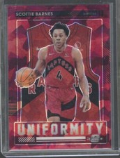 SCOTTIE BARNES 2021-22 PANINI OPTIC CONTENDERS RED CRACKED ICE UNIFORMITY RC #29