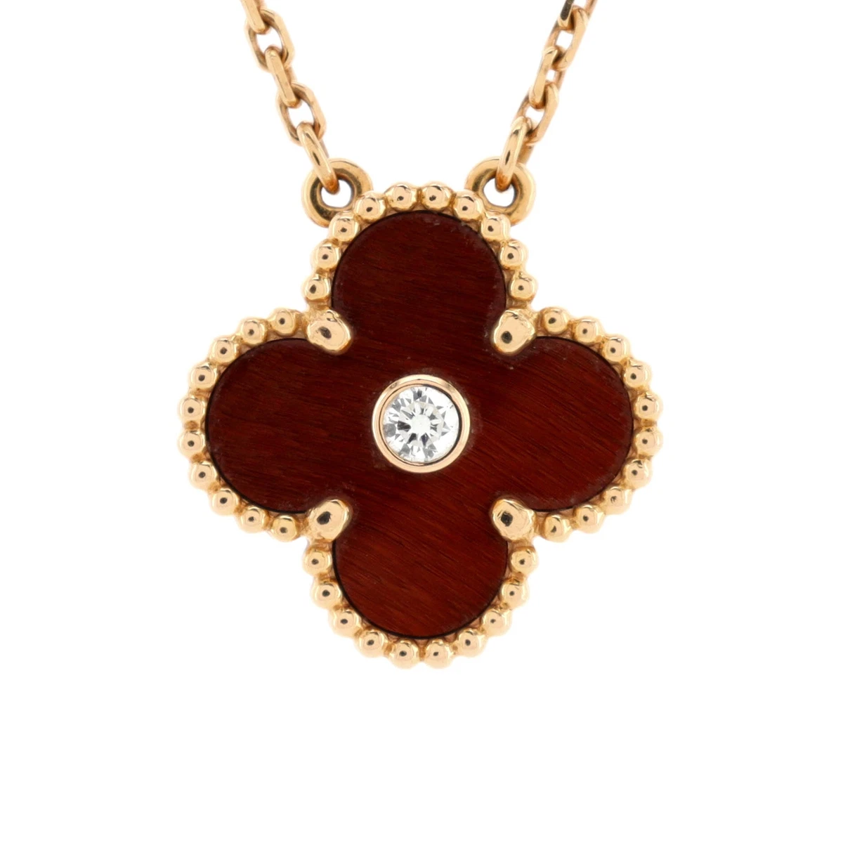 Van Cleef Arpels Vintage Alhambra Pendant Necklace 18K Rose Gold